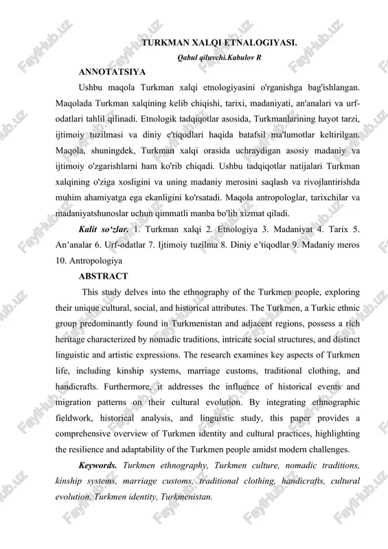 turkman xalqi etnalogiyasi — DOCX