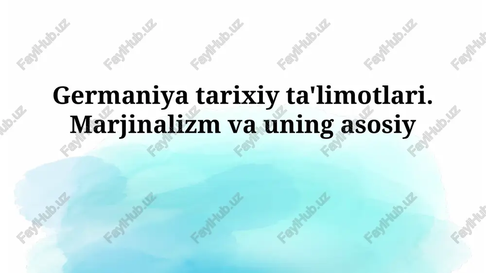nemis tarixiy maktabi — PPTX
