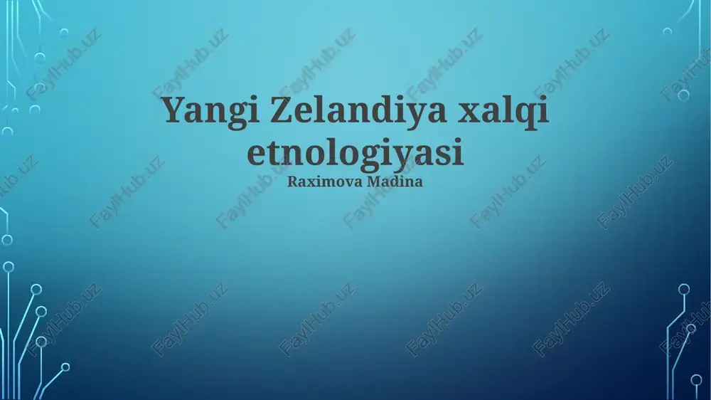 yangi zelandiya xalqi etnologiyasi — PPTX