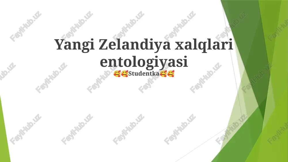 yangi zelandiya xalqlari entologiyasi — PPTX