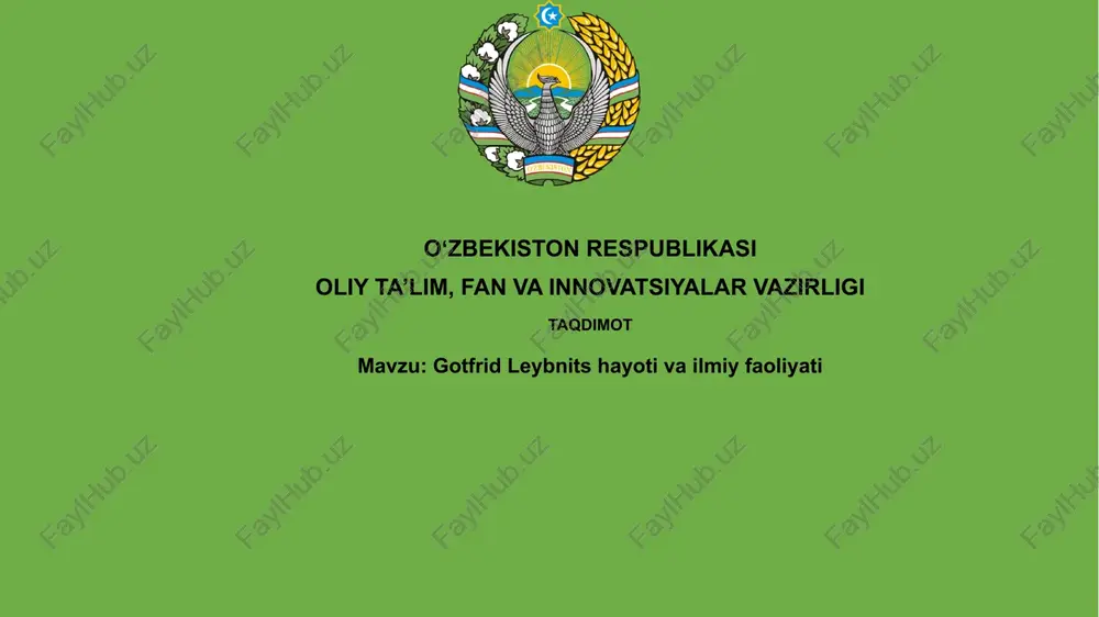 gotfrid leybnitshayoti va ilmiy faoliyati — PPTX