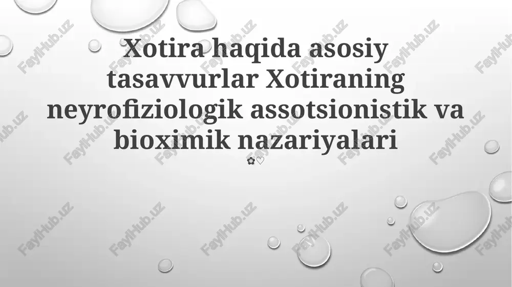 xotira kodlashining o'ziga xoslik prinsipi (tulving) — PPTX