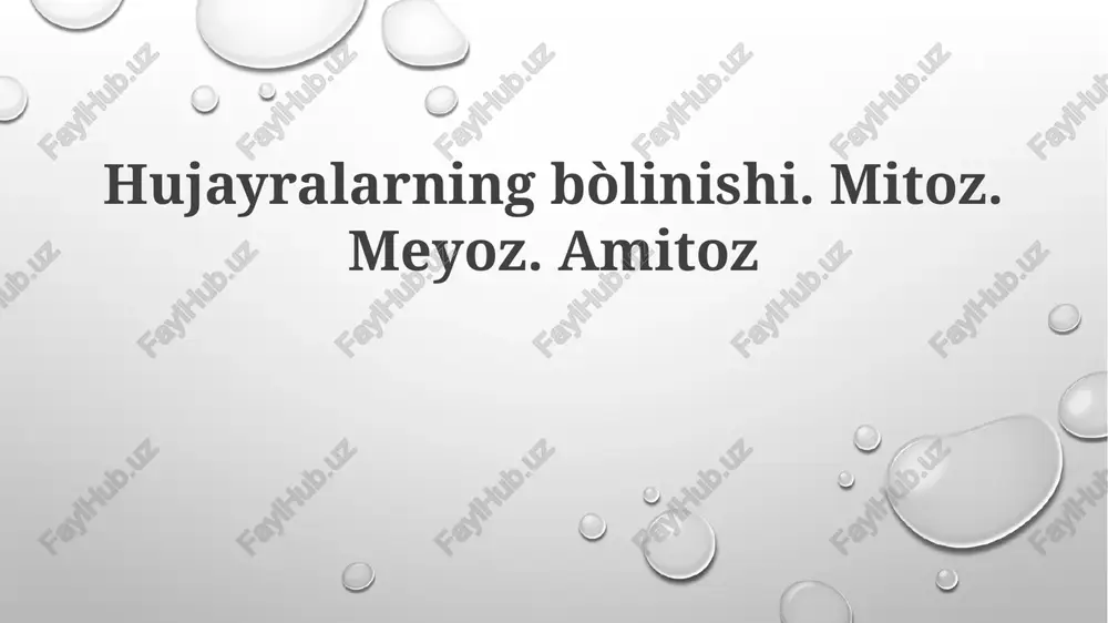 hujayralarning bòlinishi — PPTX