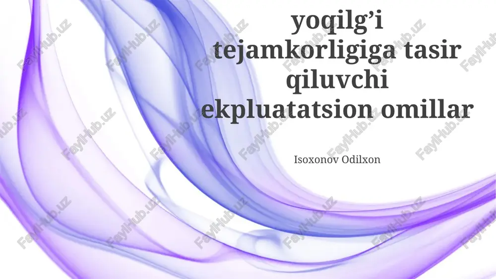 ekpluatatsion omillar — PPTX