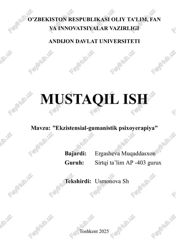 ekzistensial-gumanistik psixoterapiya — PDF