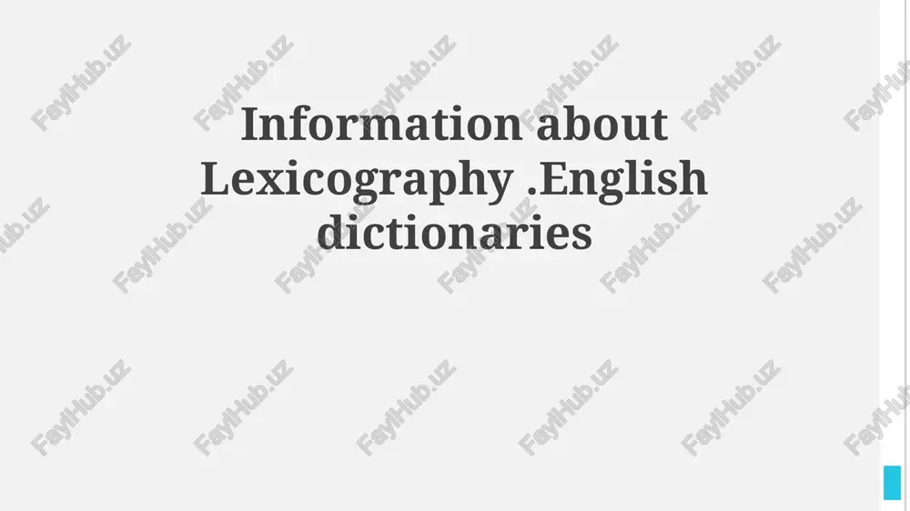 lexicography: the art and science of dictionary making — PPTX