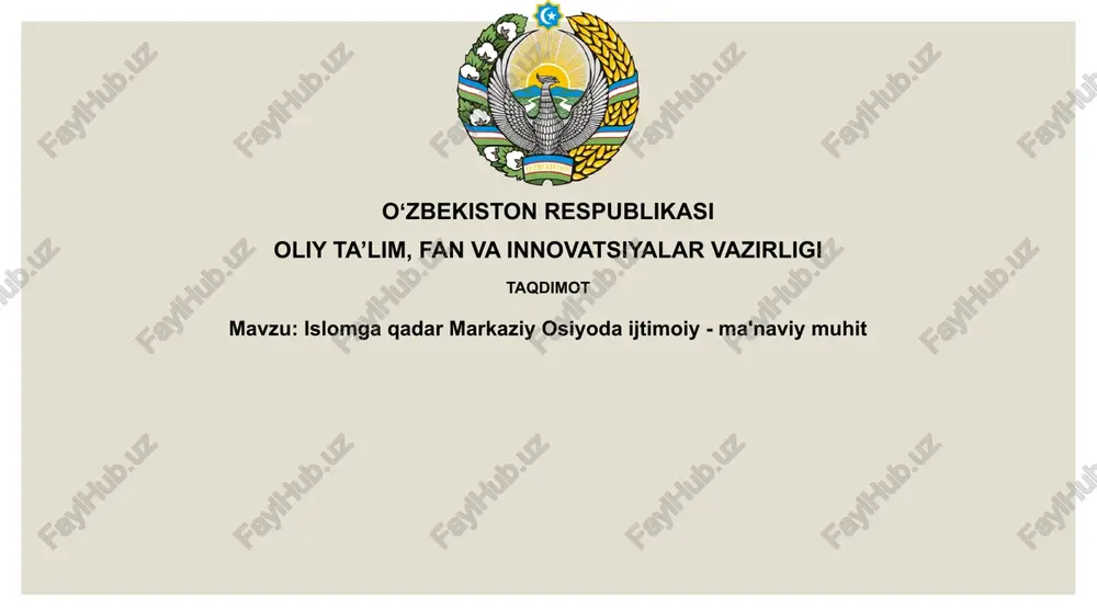 islomgaqadarmarkaziyosiyodaijtimoiy-ma'naviymuhit — PPTX