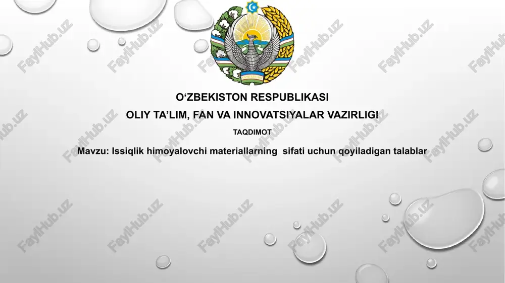 issiqlik himoya materiallari — PPTX