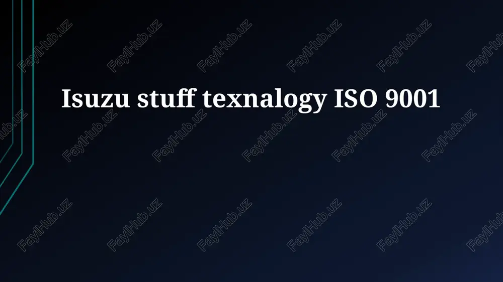 isuzu's technology & quality commitment — PPTX