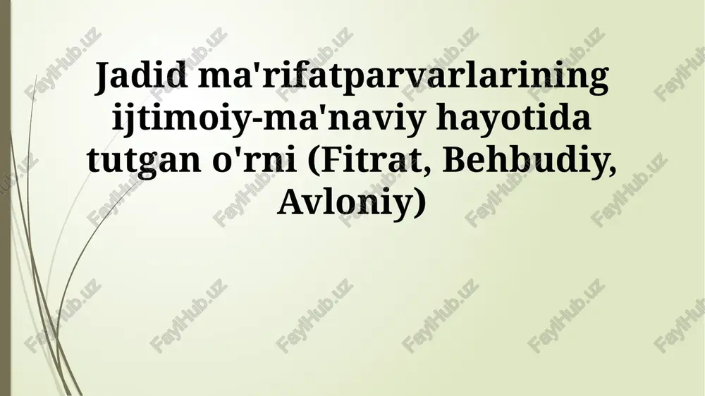 jadidchilikning ta'siri, taqiqlanishi va bugungi kundagi ahamiyati — PPTX