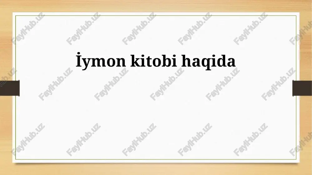iymon kitobiga kirish — PPTX