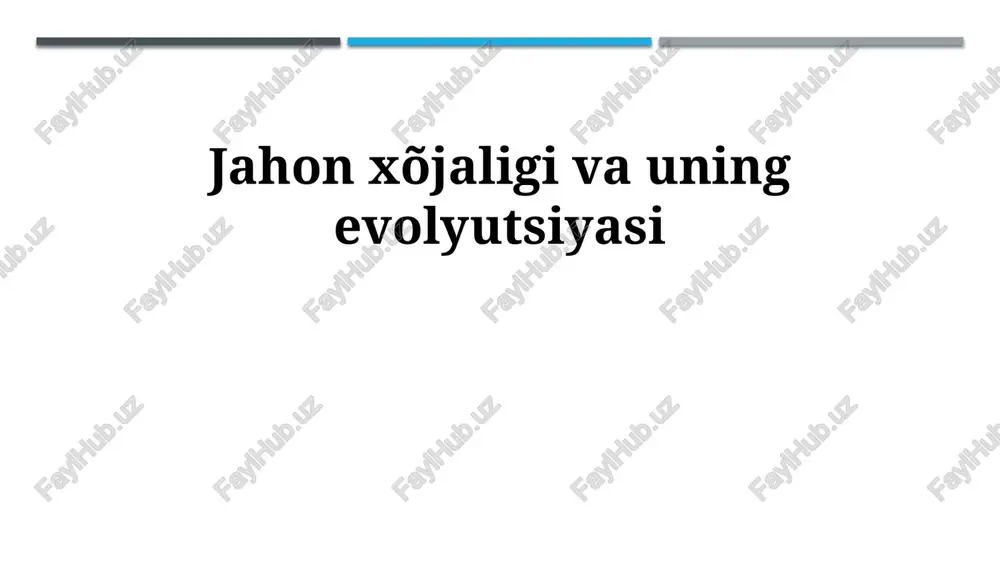 jahon xõjaligi va uning evolyutsiyasi — PPTX