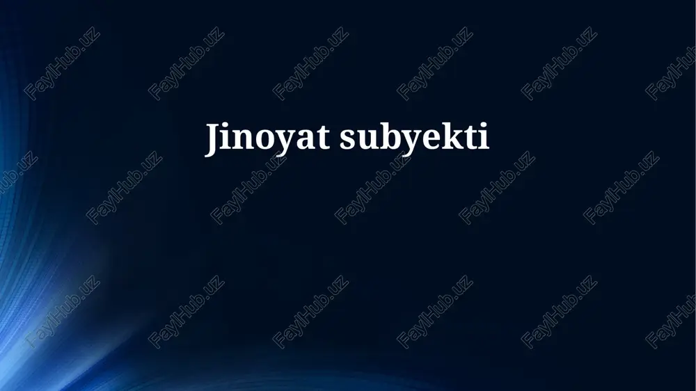 jinoyat subyekti — PPTX