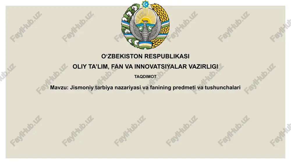 jismoniy tarbiya nazariyasi — PPTX