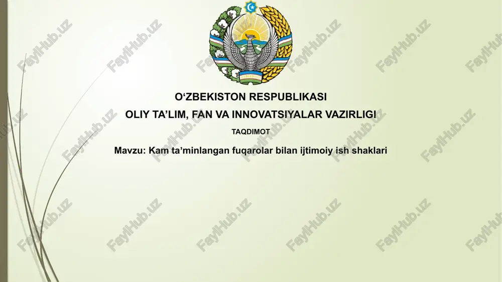 kamtaʼminlangan fuqarolar bilan ijtimoiy ish shakllari — PPTX