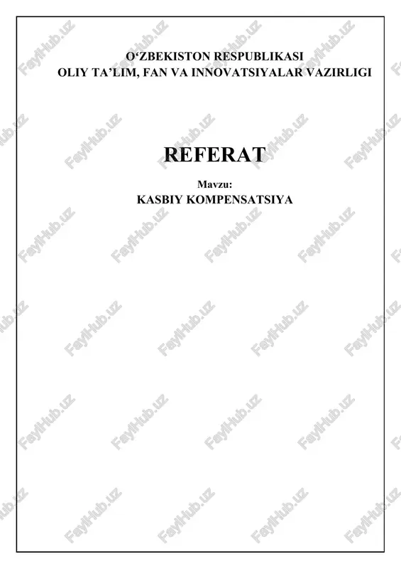 kasbiy kompensatsiya — DOCX