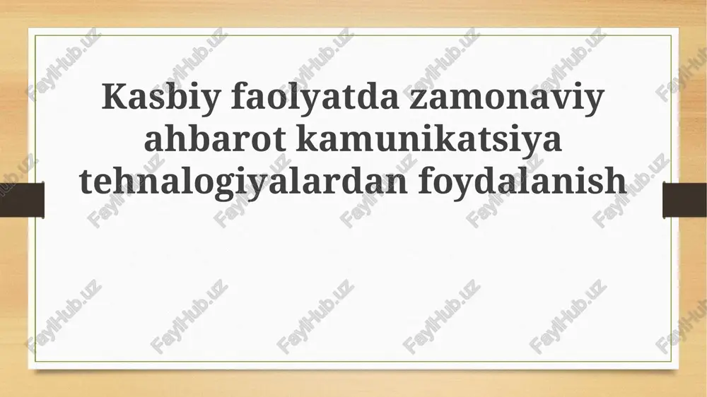 zamonaviy akt: imkoniyatlar va qo'llanilish sohalari — PPTX
