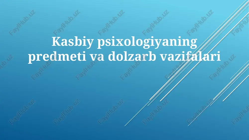 kasbiy psixologiya — PPTX