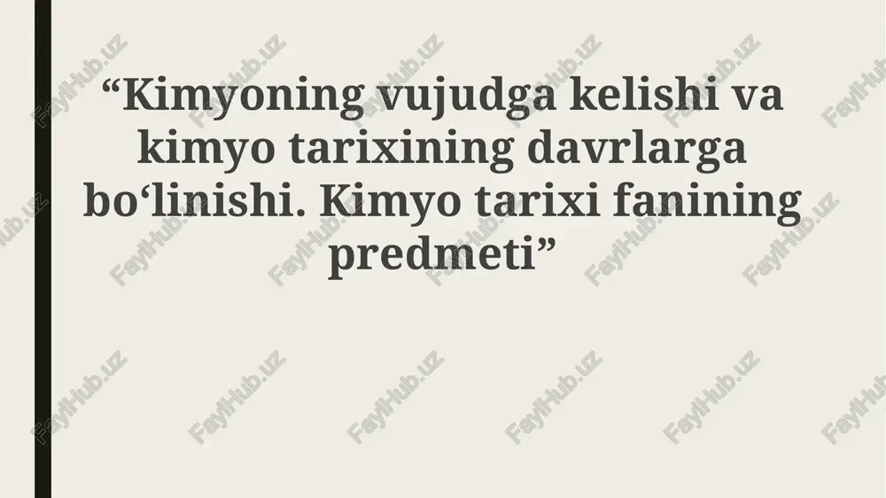kimyo tarixi — PPTX