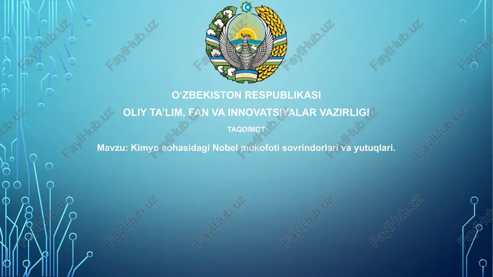 nobel mukofoti laureatlari — PPTX
