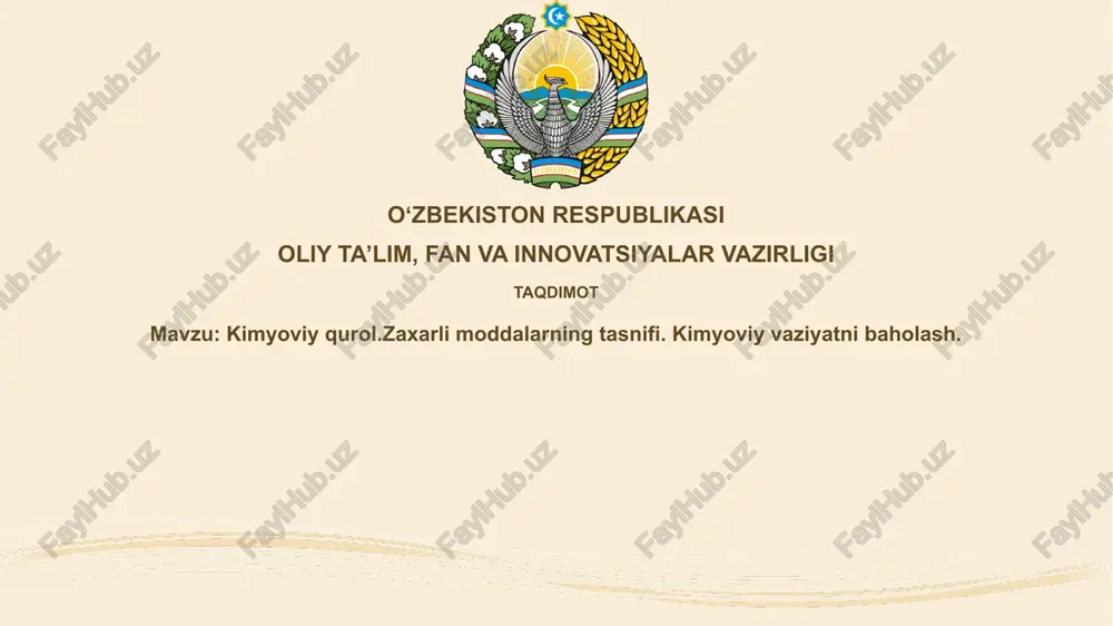 kimyoviy qurollar va zaharli moddalar — PPTX