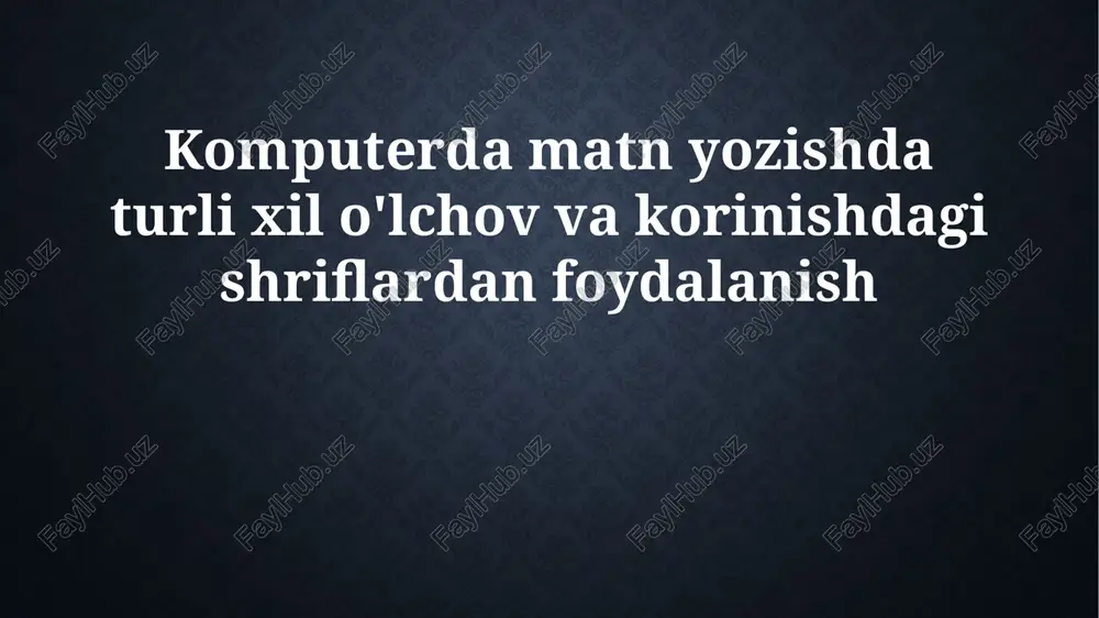 komputerda matn yozish — PPTX