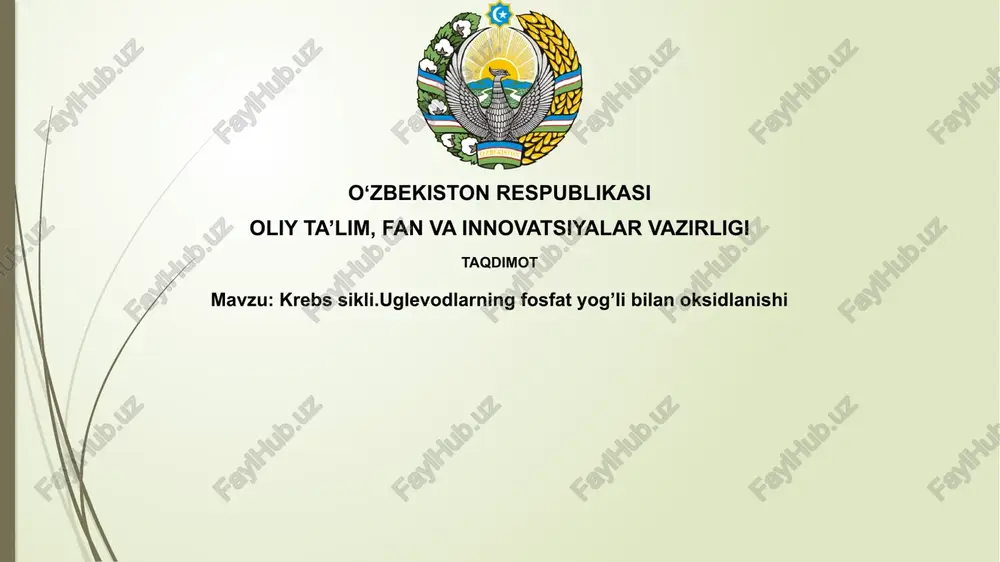 krebssikli.uglevodlarningfosfatyog’libilanoksidlanishi — PPTX