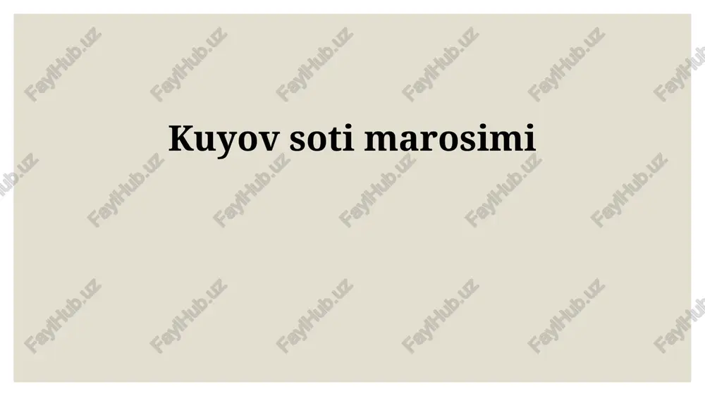 kelinni sotish marosimi — PPTX