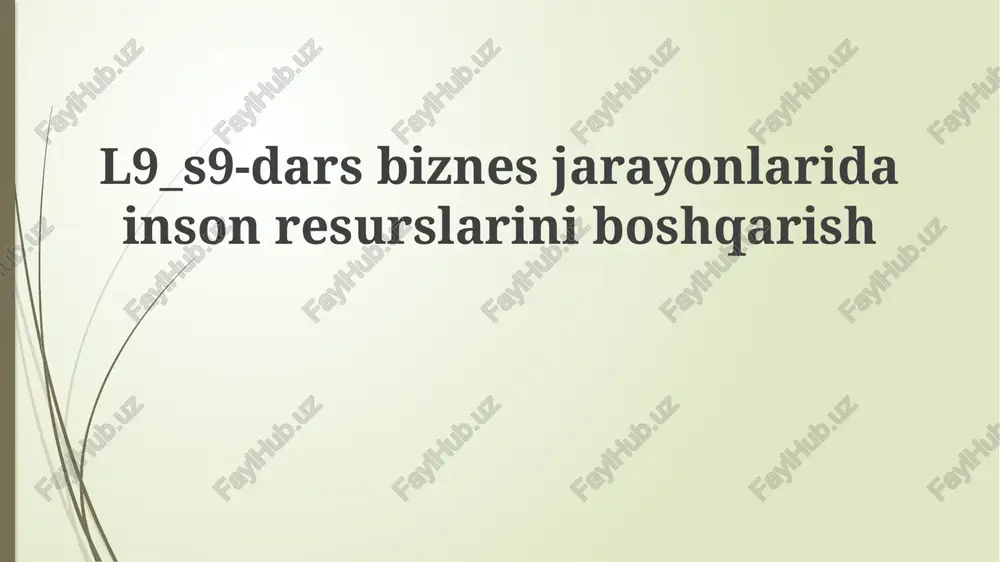 xodimlar bilan ishlashning asosiy bosqichlari — PPTX