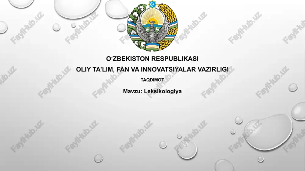 leksikologiya — PPTX