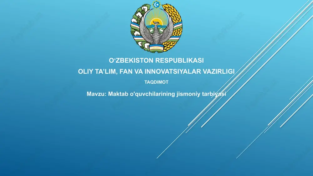 maktab o'quvchilarining jismoniy tarbiyasi — PPTX