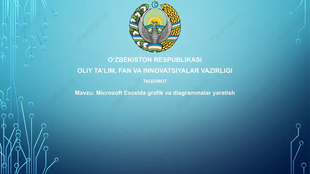 microsoft excel diagrammalar yaratish — PPTX