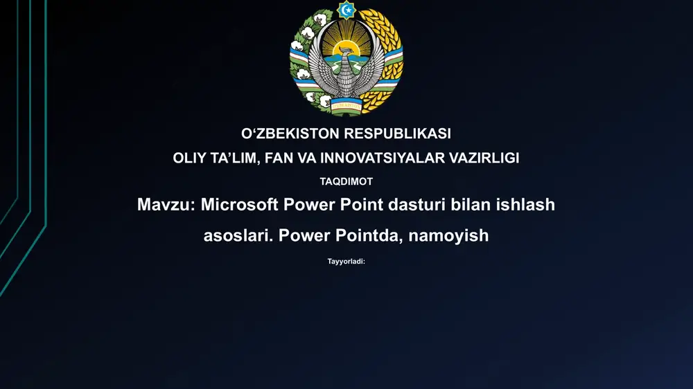 microsoft power pointdasturibilanishlashasoslari — PPTX