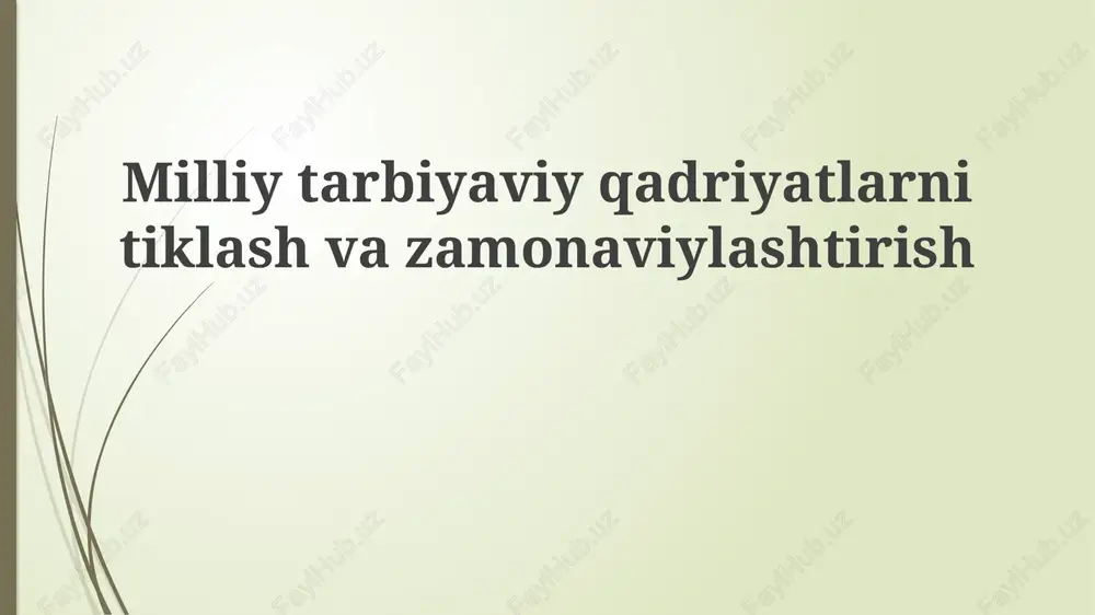 milliy qadriyatlar — PPTX