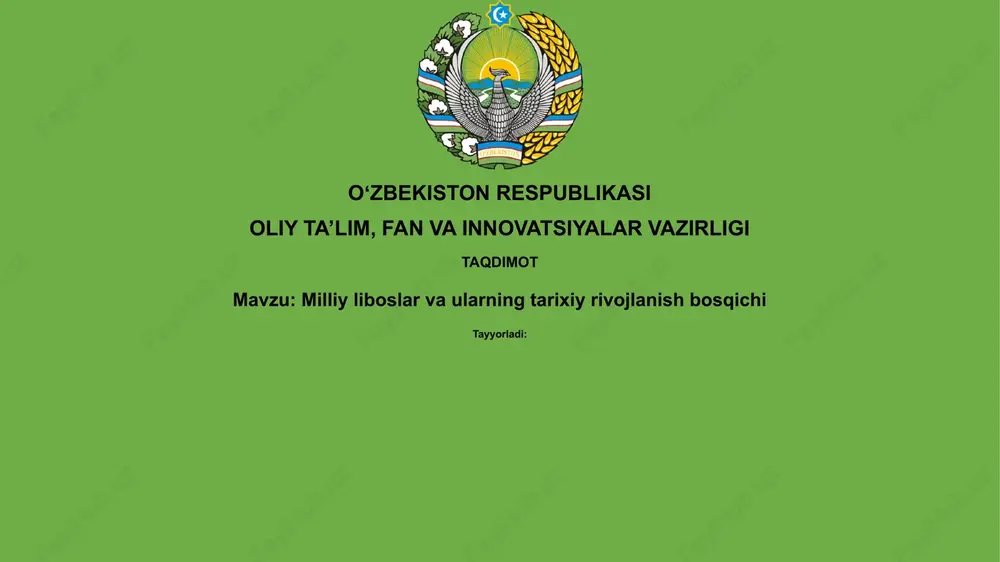 milliy liboslar va ularning tarixiy rivojlanish bosqichi — PPTX
