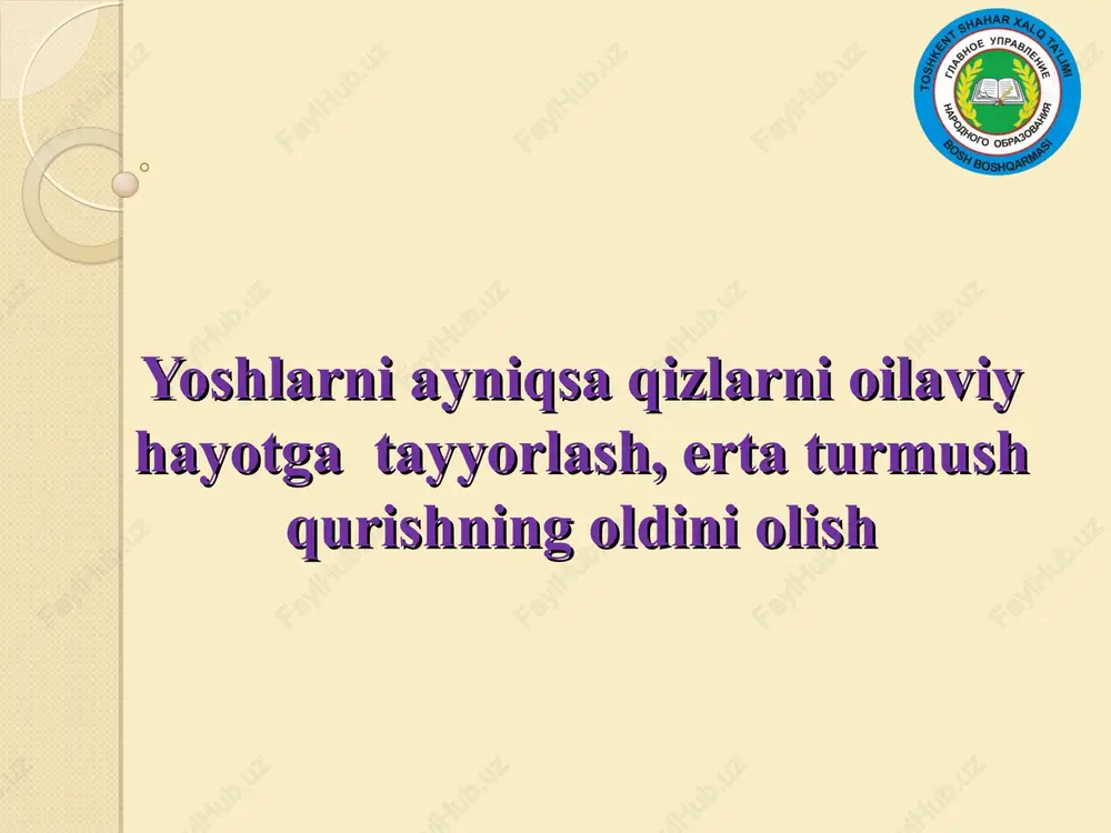 oilaviy hayotga tayyorlash — PPT
