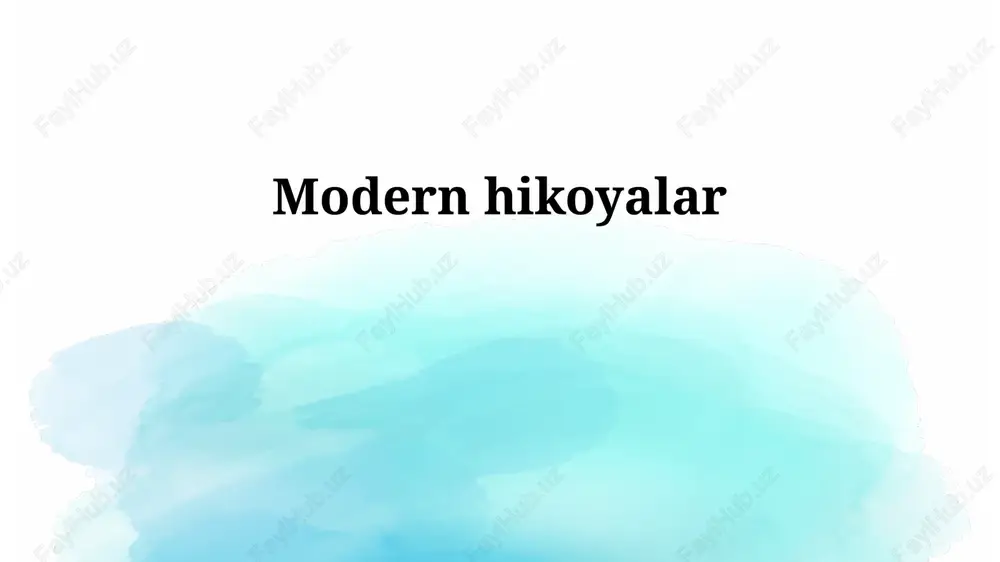 zamonaviy hikoyalar — PPTX