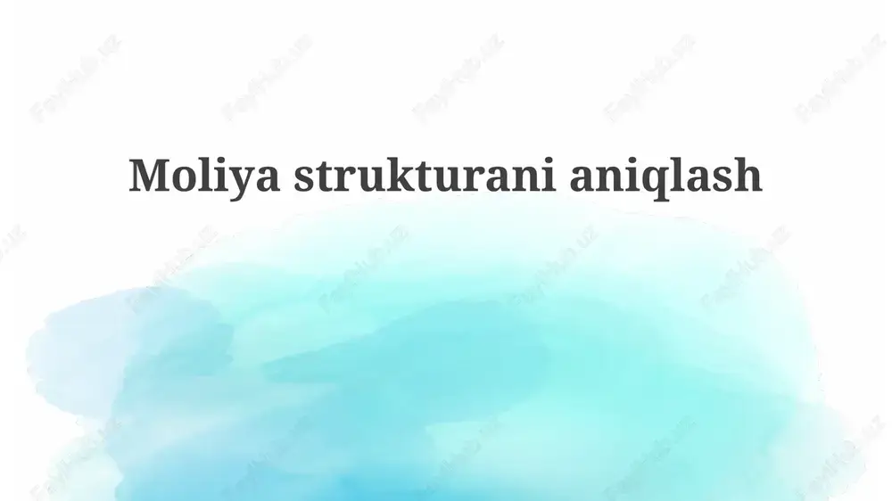 moliyastrukturanianiqlash — PPTX