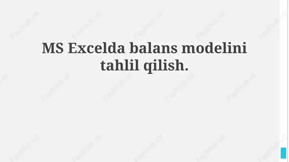 muvozanat modelini yaratish va hisoblash — PPTX