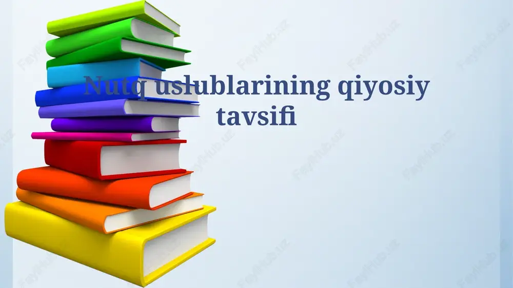 nutq uslublarining ta'rifi va turlari — PPTX