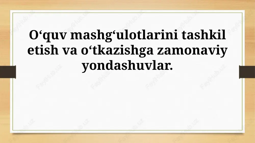 faol o'qitish usullari — PPTX