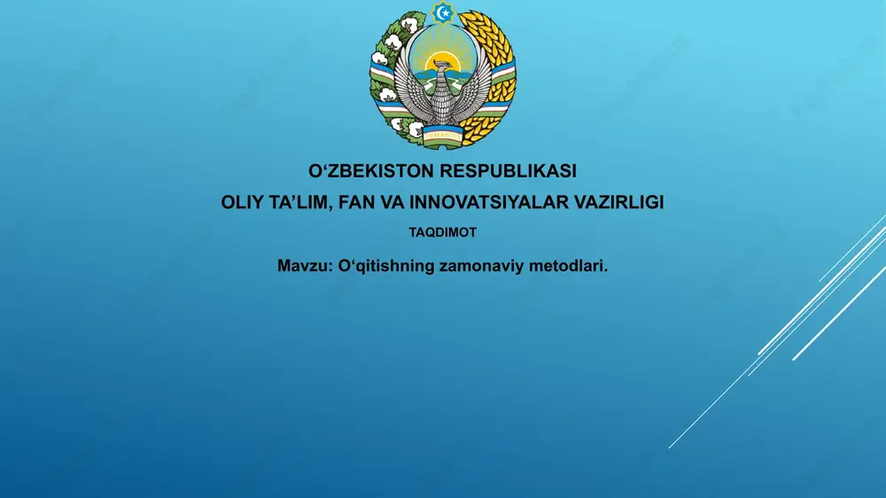 zamonaviy ta'lim texnologiyalari va resurslari — PPTX