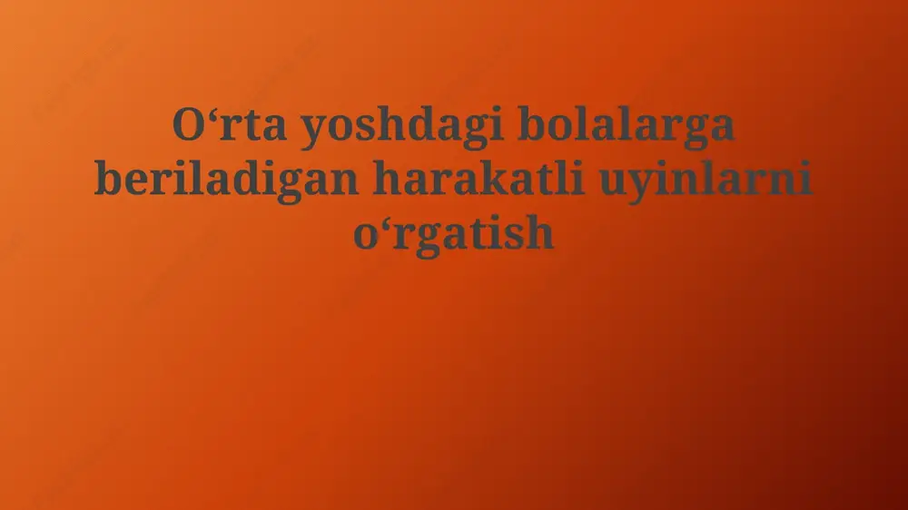 faol o'yinlarni o'rgatish — PPTX