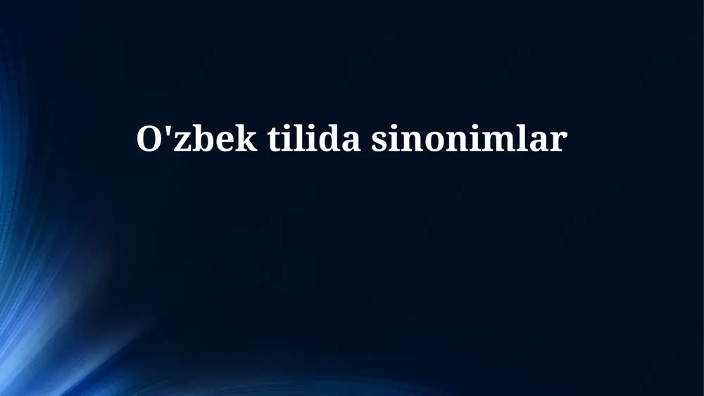 sinonimlar — PPTX