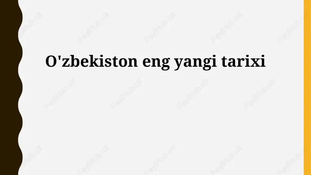 o'zbekiston eng yangi tarixi — PPTX