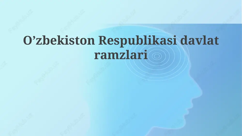 o'zbekiston respublikasining davlat ramzlari: tarix va ma'no — PPTX