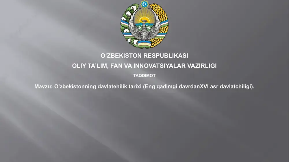 o'zbekistonning davlat ehlik tarixi — PPTX