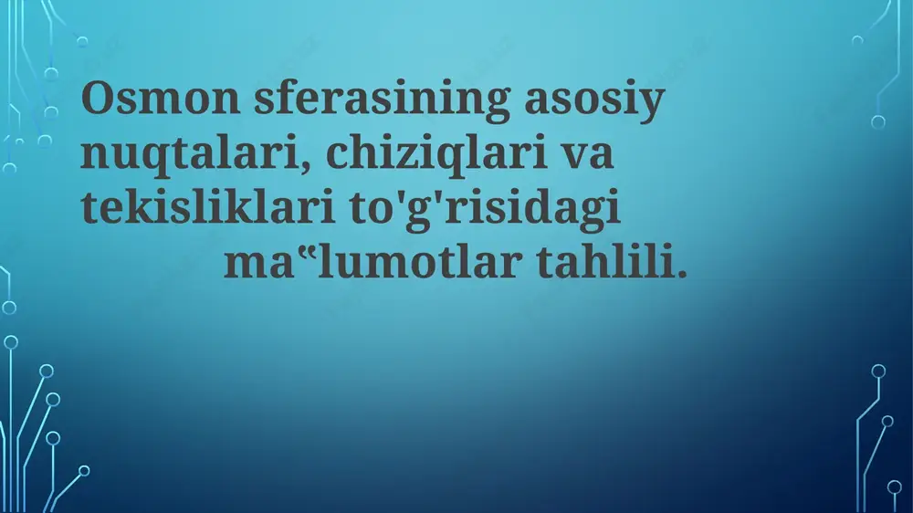 asosiy nuqtalar, chiziqlar va tekisliklar tahlili — PPTX