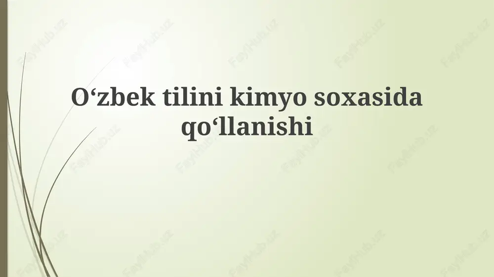 kimyo terminologiyasi — PPTX