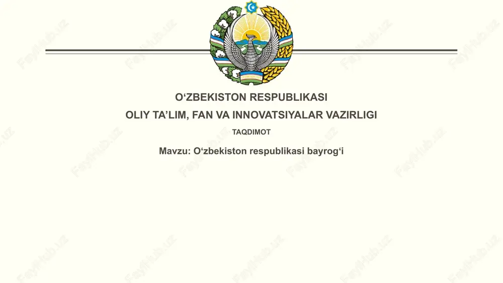 oʻzbekiston respublikasi davlat bayrogʻi — PPTX